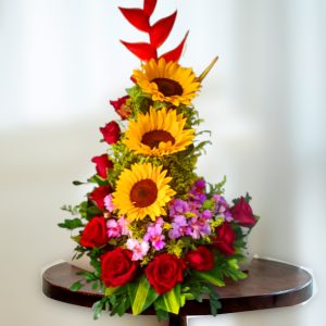 RAMO 10 - Ramo tres girasoles pequeño